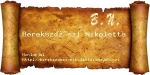Berekszászi Nikoletta névjegykártya